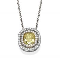 yellow cushion pendant